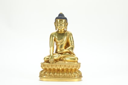 GILDED SHAKYAMUNI BUDDHA OF THE MING DYNASTY