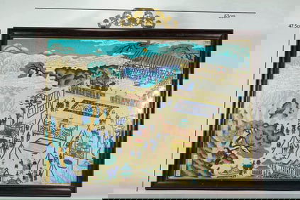 CLOISONN? FIGURE HANGING SCREEN OF THE QING DYNASTY