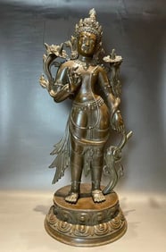 MING DYNASTY ALLOY BRONZE BODHISATTVA