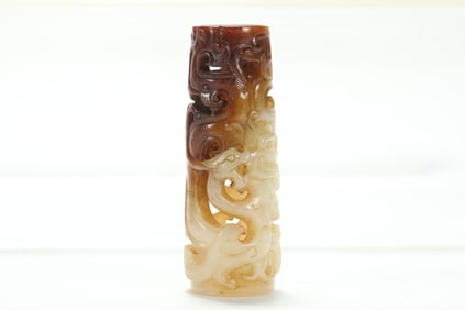 WARRING STATES PERIOD JADE DRAGON AND PHOENIX BEADS