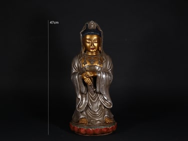 SILVER-GILT GUANYIN FROM THE MING DYNASTY