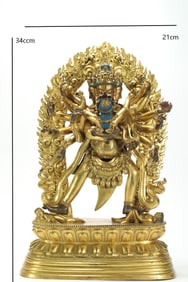 GILDED CHAKRASAMVARA FROM THE QING DYNASTY