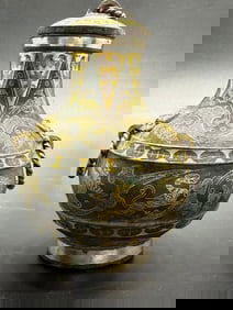 WARRING STATES PERIOD GOLD AND SILVER INLAID VASE