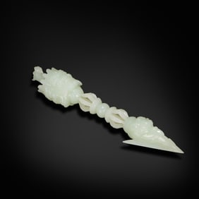 Qing Dynasty White jade Hayagriva  pestle