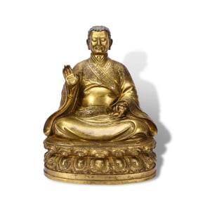 Ming Dynasty Gilt-bronze statue of Zhaba Jianzan