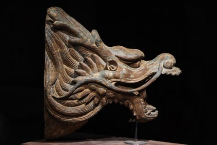 Ming Dynasty Wood-carved dragon head ornament