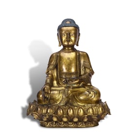 Ming Dynasty Gilt-bronze Sakyamuni Buddha statue