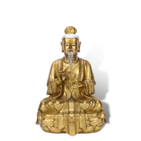 Qing Dynasty Gilt-bronze statue of Taishang Laojun