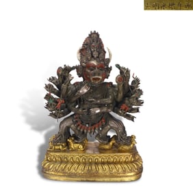 Ming Dynasty Yongle period, Silver statue of Yamantaka