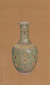 Giuseppe Castiglione Jade Spring Bottle (Hanging Scroll Painting)