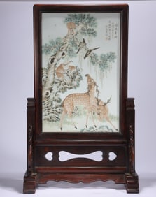 QING DYNASTY LIGHT-COLORED PAINTED SCREEN