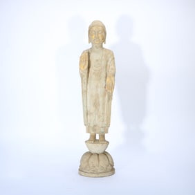 STANDING BODHISATTVA STATUE FROM NORTHERN QI DYNASTY