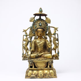 TIBETAN BUDDHIST GILT BRONZE BUDDHA STATUE
