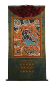 QING DYNASTY YAMA-NO-MADARA THANGKA