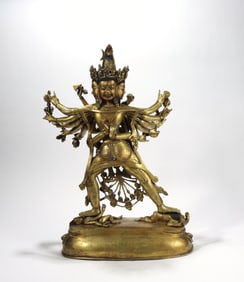 GILT BRONZE CHAKRASAMVARA STATUE