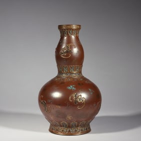 ANTIQUE BRONZE GOURD BOTTLE