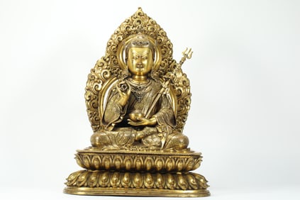 QING DYNASTY GILDED LOTUS MASTER