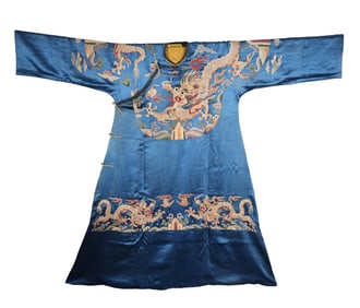 EMBROIDERED BLUE DRAGON ROBE