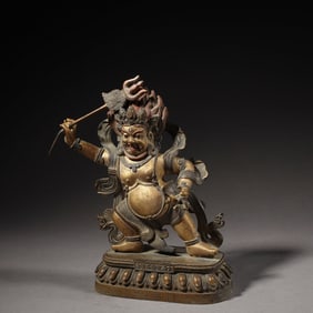 TIBETAN BUDDHIST GILDED BRONZE VAJRA JELLYFISH