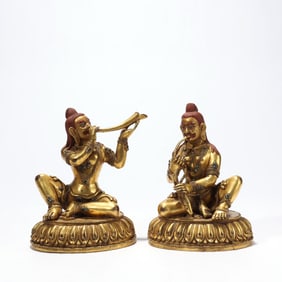 TIBETAN BUDDHIST GILT BRONZE PROTECTOR BUDDHA
