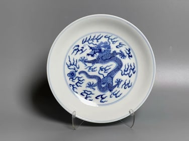 QING DYNASTY DRAGON PATTERN PLATE