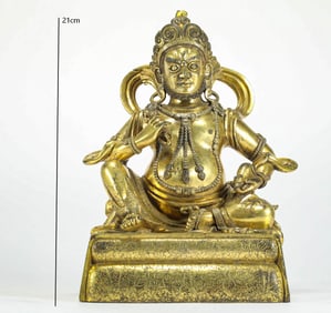 GILDED GOD OF WEALTH FROM THE QING DYNASTY