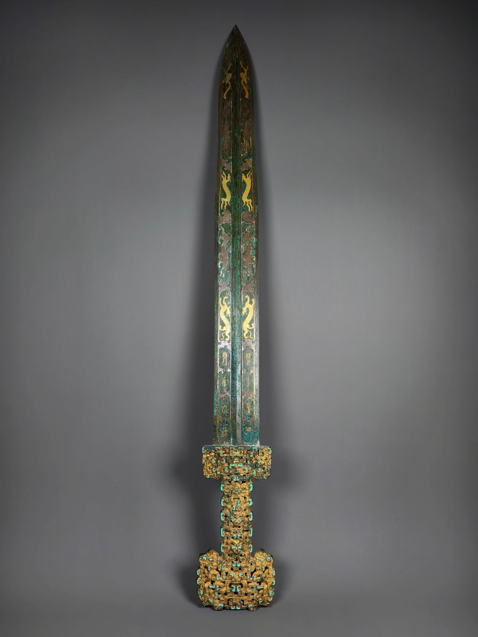 WARRING STATES PERIOD GOLD AND SILVER INLAID SWORD (1 of 12)