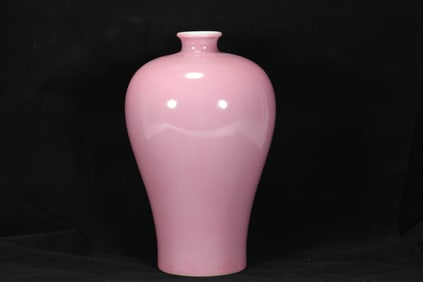 QING DYNASTY ROUGE RED PLUM VASE