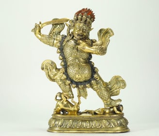 GILDED YAMA'S ENEMY FROM THE QING DYNASTY