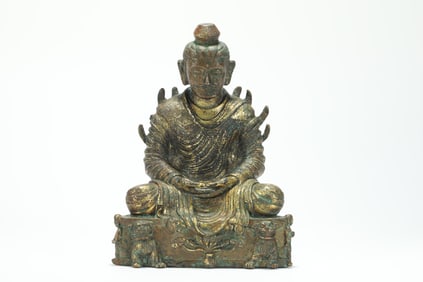 FIVE DYNASTIES GILDED BUDDHA