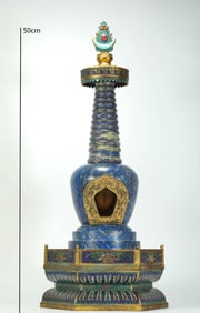 QING DYNASTY LAPIS LAZULI CLOISONN? PAGODA