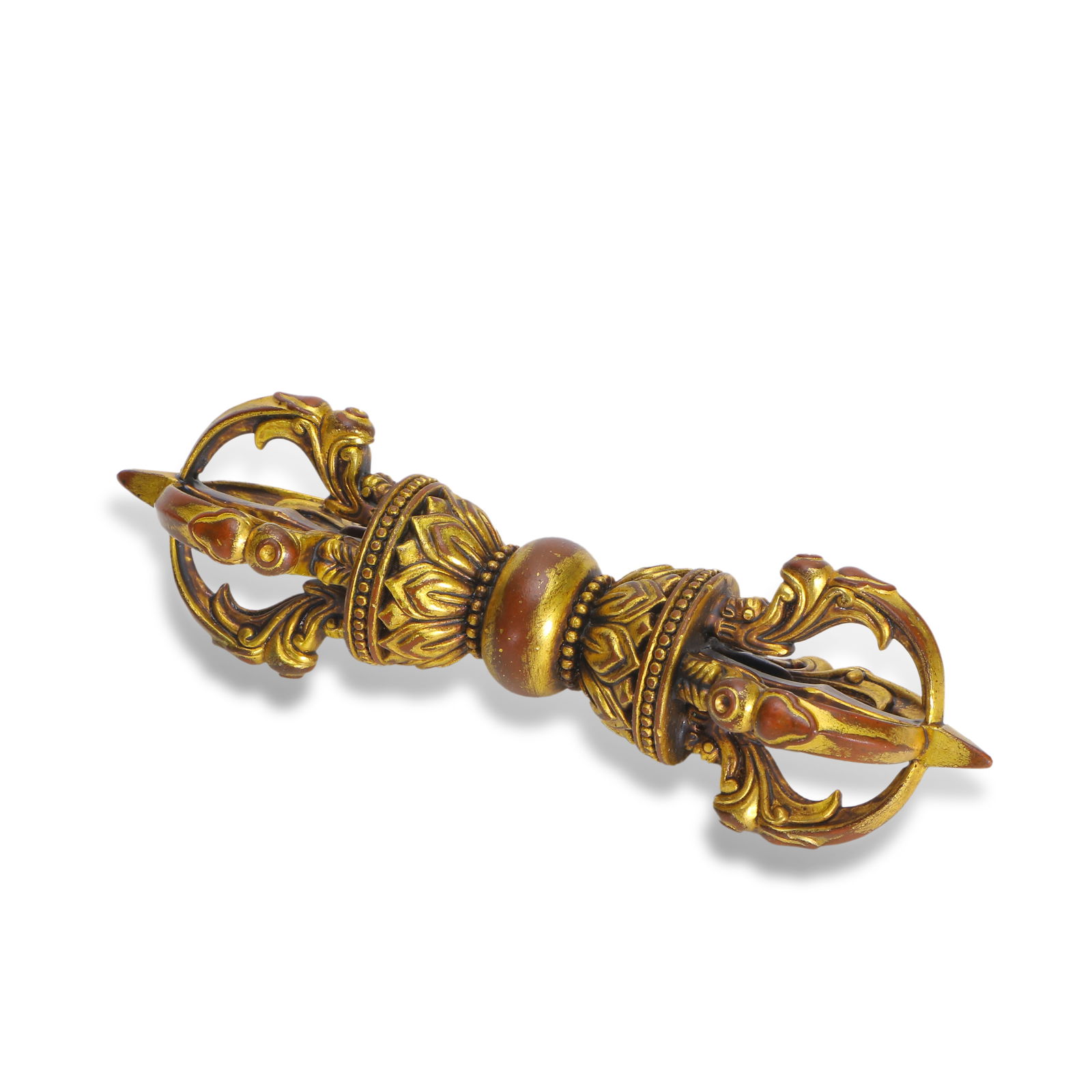 Qing Dynasty Gilt-bronze five-pronged vajra (1 of 4)