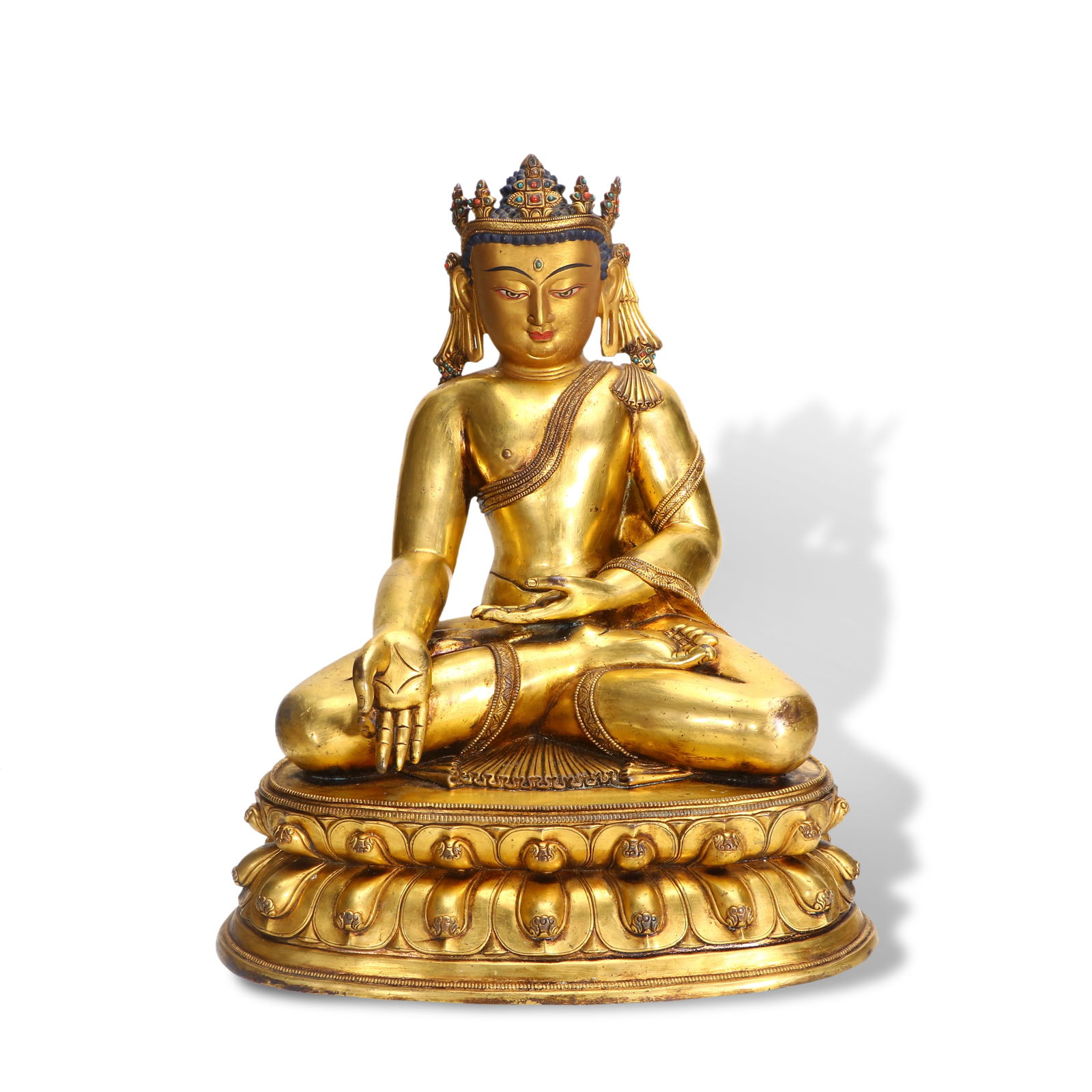 Yuan Dynasty Gilt-bronze Sakyamuni Buddha statue (1 of 5)