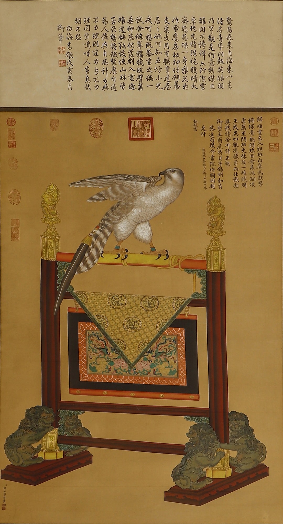Giuseppe Castiglione Imperial Eagle (Painting with Imperial Inscription by Qianlong Emperor) (1 of 6)