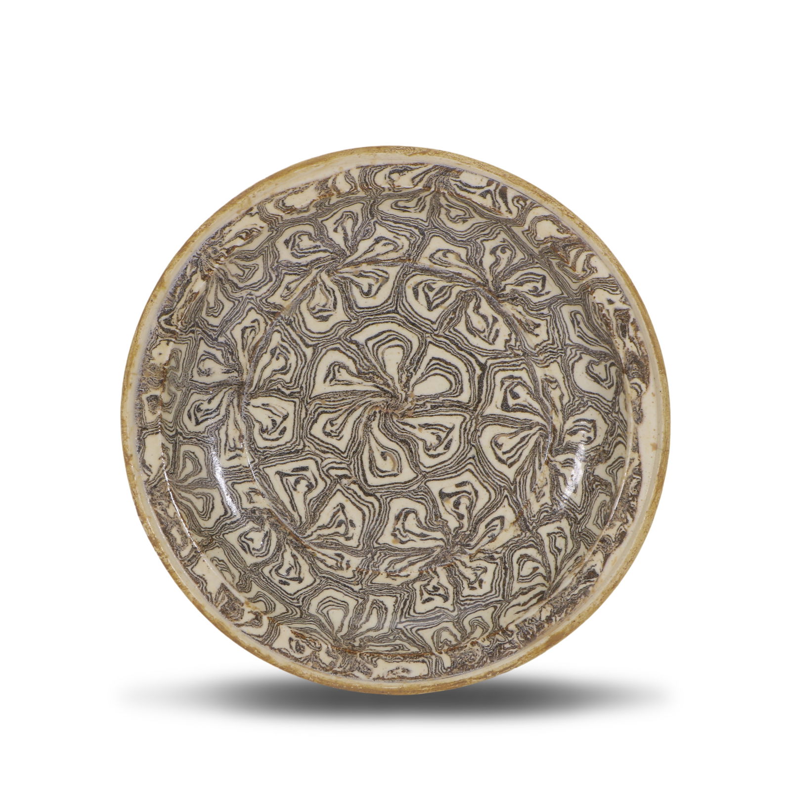 Song Dynasty Marbled clay flared-rim plate (1 of 5)