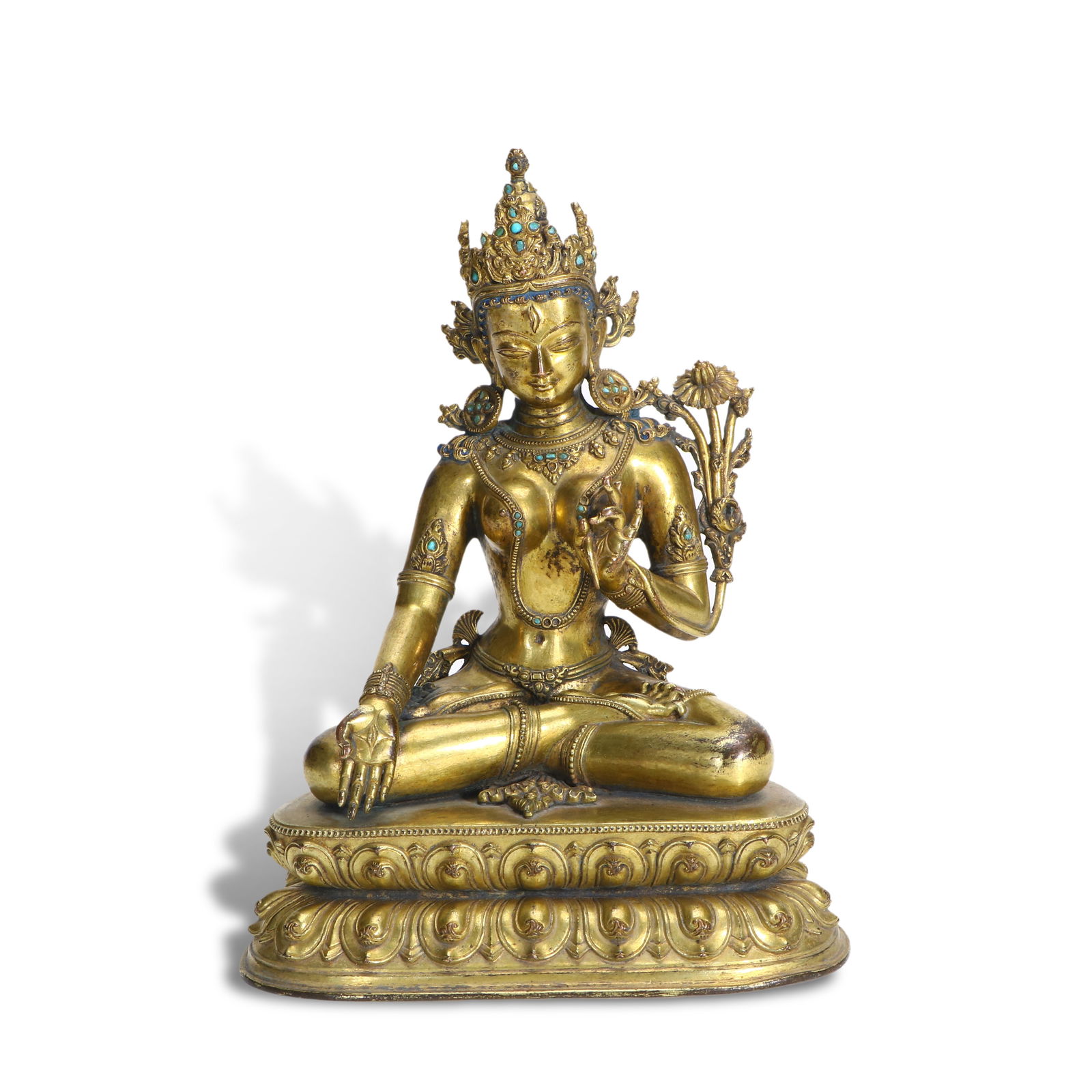 Qing Dynasty Gilt-bronze White Tara statue (1 of 5)