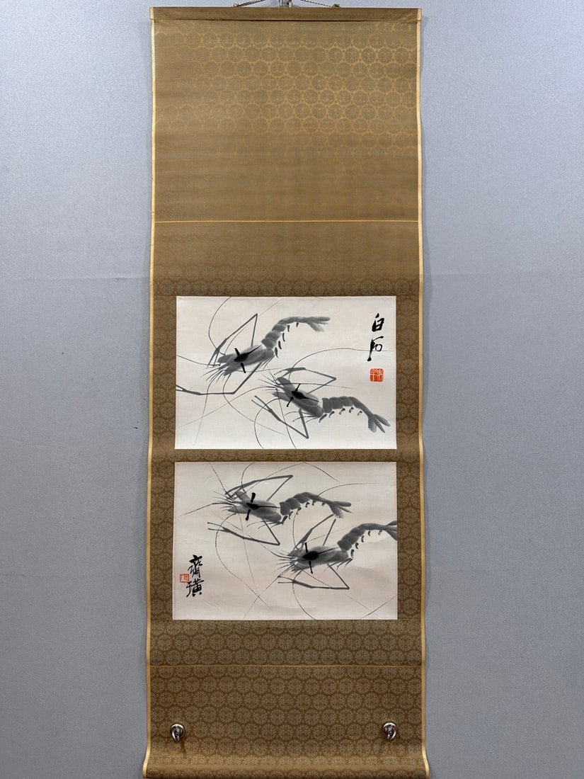 Qi Baishi Shrimps (Hanging Scroll Painting) (1 of 9)
