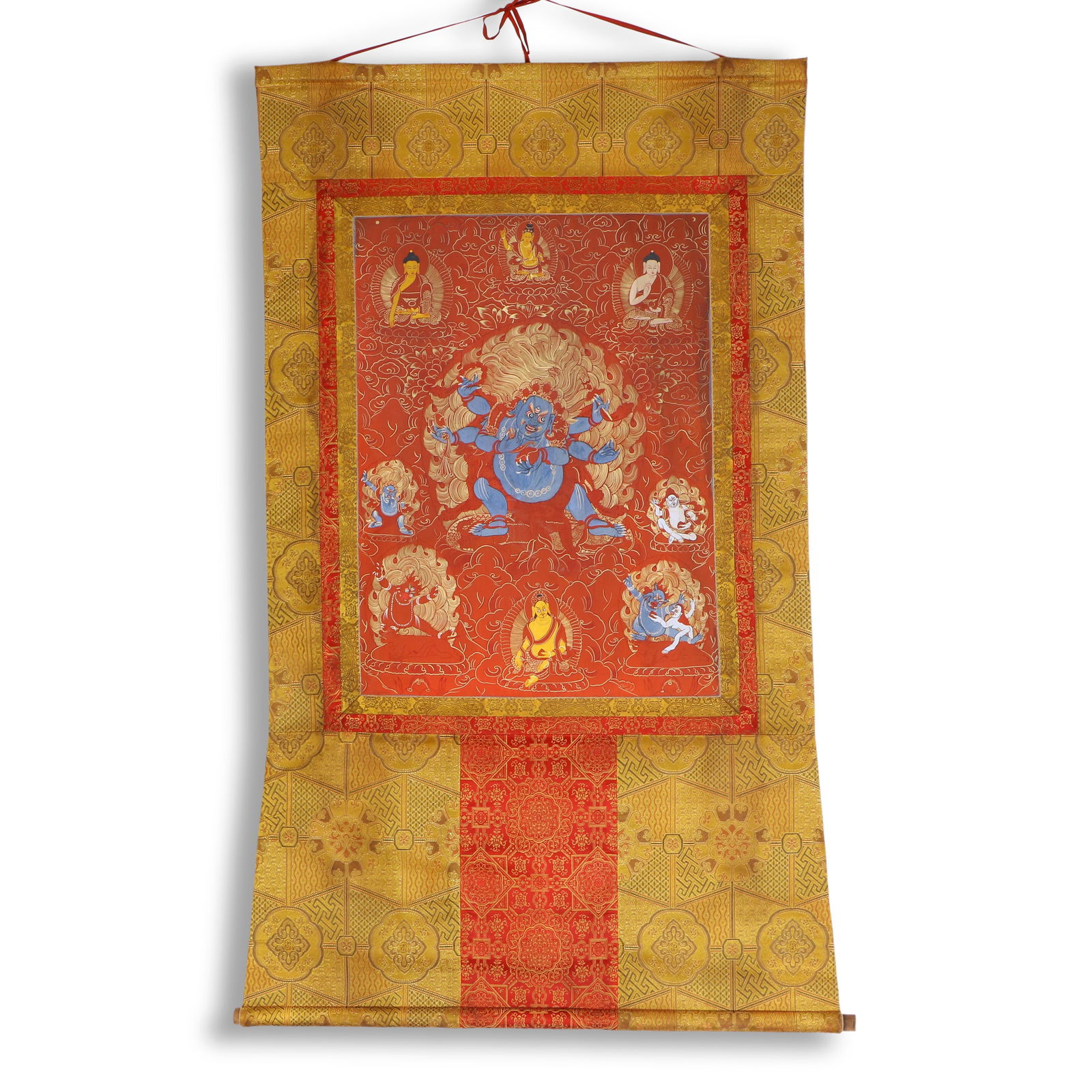 Qing Dynasty Thangka depicting Mahakala with Six Arms (1 of 8)