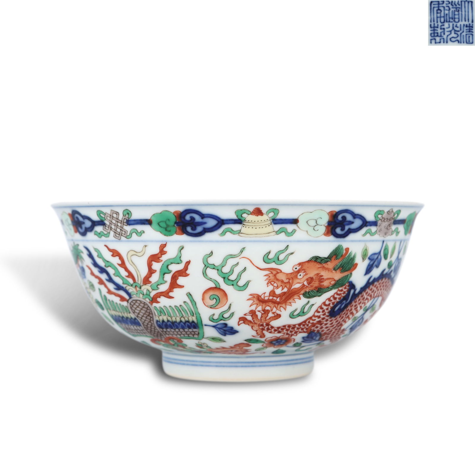 Qing Dynasty Daoguang period, Wucai bowl with dragon and phoenix patterns (1 of 6)