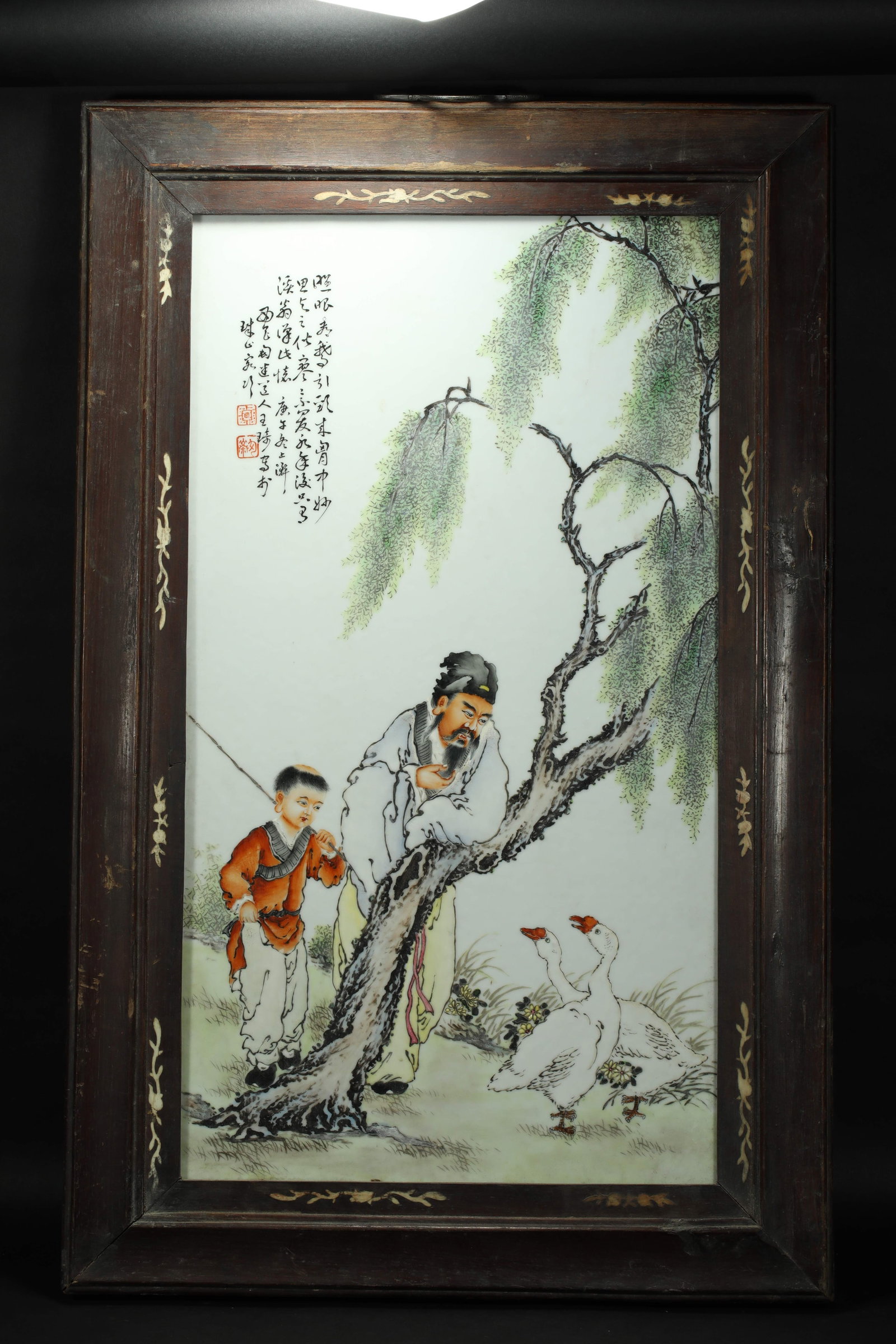 WANG QI FIGURE PORCELAIN PLAQUE: Name WANG QI FIGURE PORCELAIN PLAQUE Dimensions H:67CM L:42.5CM Condition Additional photographs and condition reports are available upon request as a courtesy to our clients. Any co