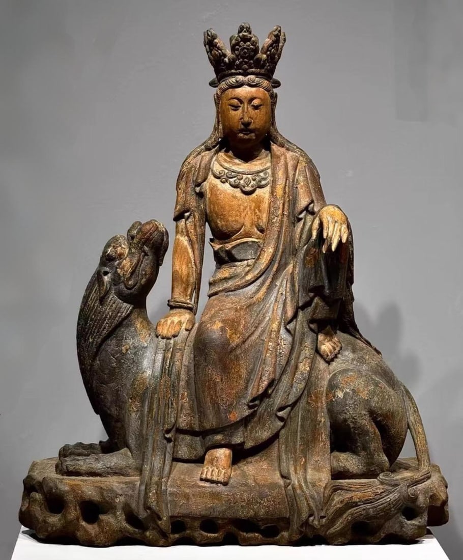 SONG DYNASTY WOODEN BODHISATTVA: Name SONG DYNASTY WOODEN BODHISATTVA Dimensions H:75CM L:64CM Condition Additional photographs and condition reports are available upon request as a courtesy to our clients. Any cond