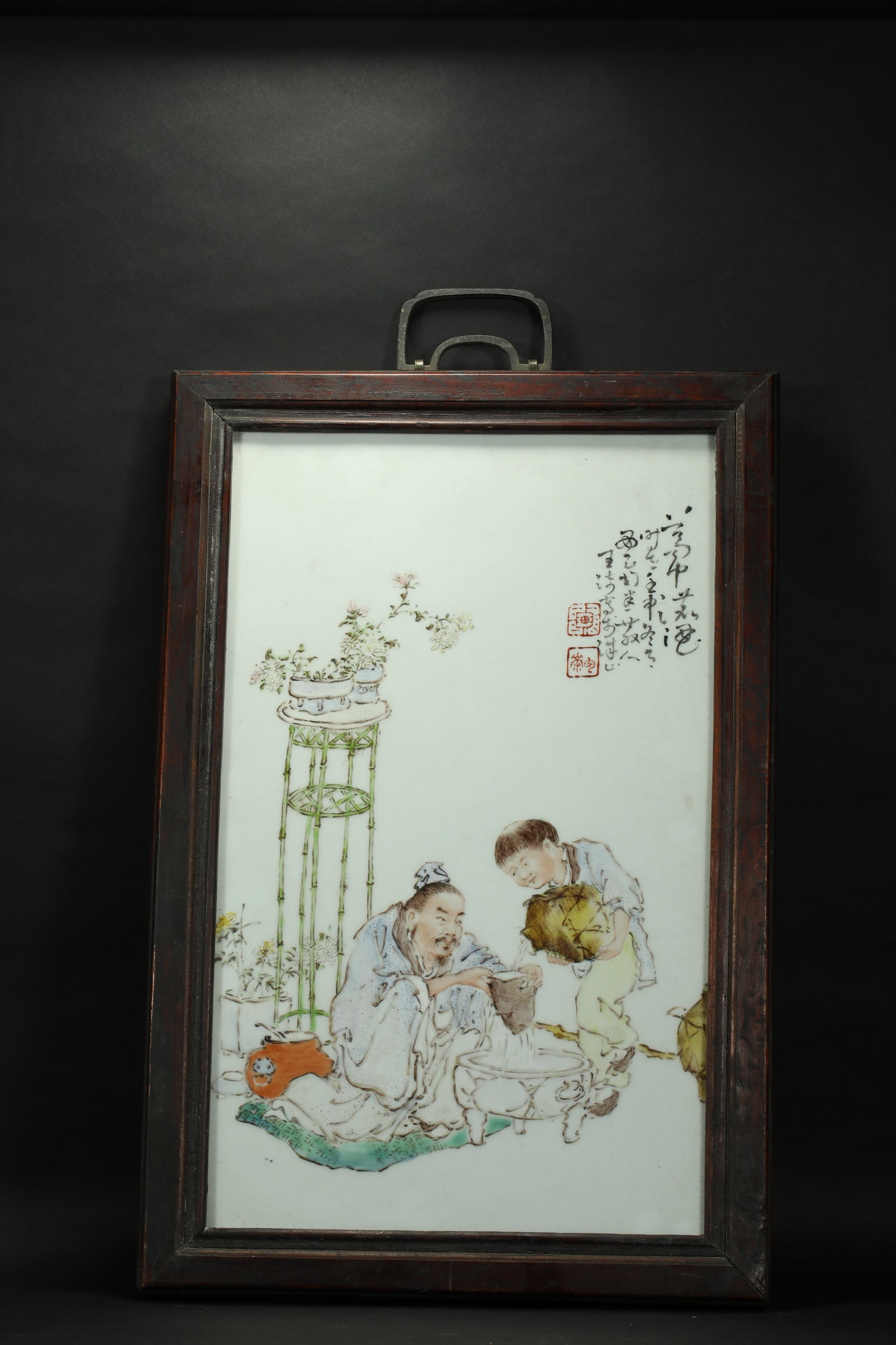 WANG QI FIGURE PORCELAIN PLAQUE: Name WANG QI FIGURE PORCELAIN PLAQUE Dimensions H:49CM L:32CM Condition Additional photographs and condition reports are available upon request as a courtesy to our clients. Any cond