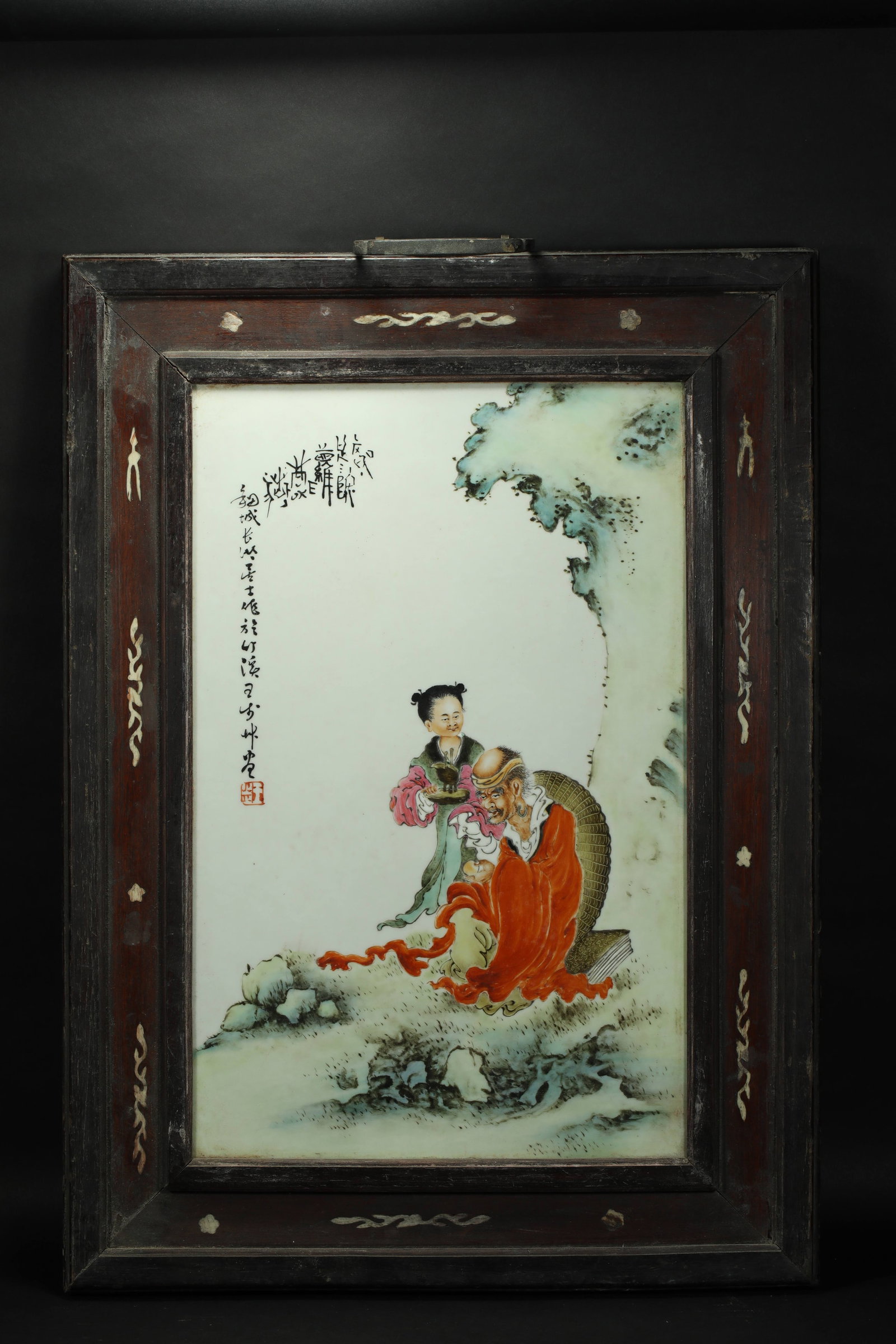 WANG BU, THE RED-CLAD ARHAT: Name WANG BU, THE RED-CLAD ARHAT Dimensions H:56CM L:41CM Condition Additional photographs and condition reports are available upon request as a courtesy to our clients. Any conditio
