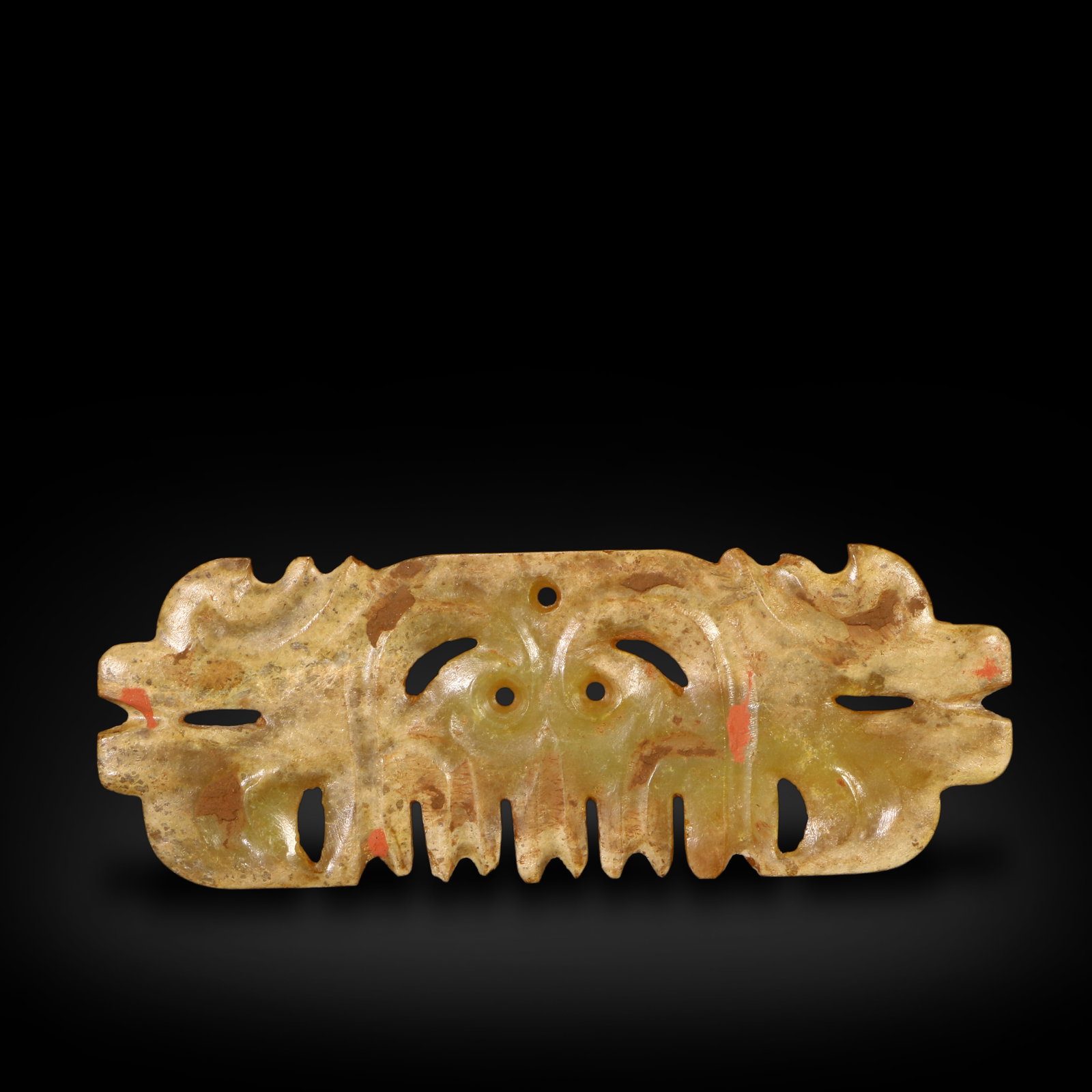 Hongshan Culture Jade pendant in the shape of hooked clouds (1 of 5)