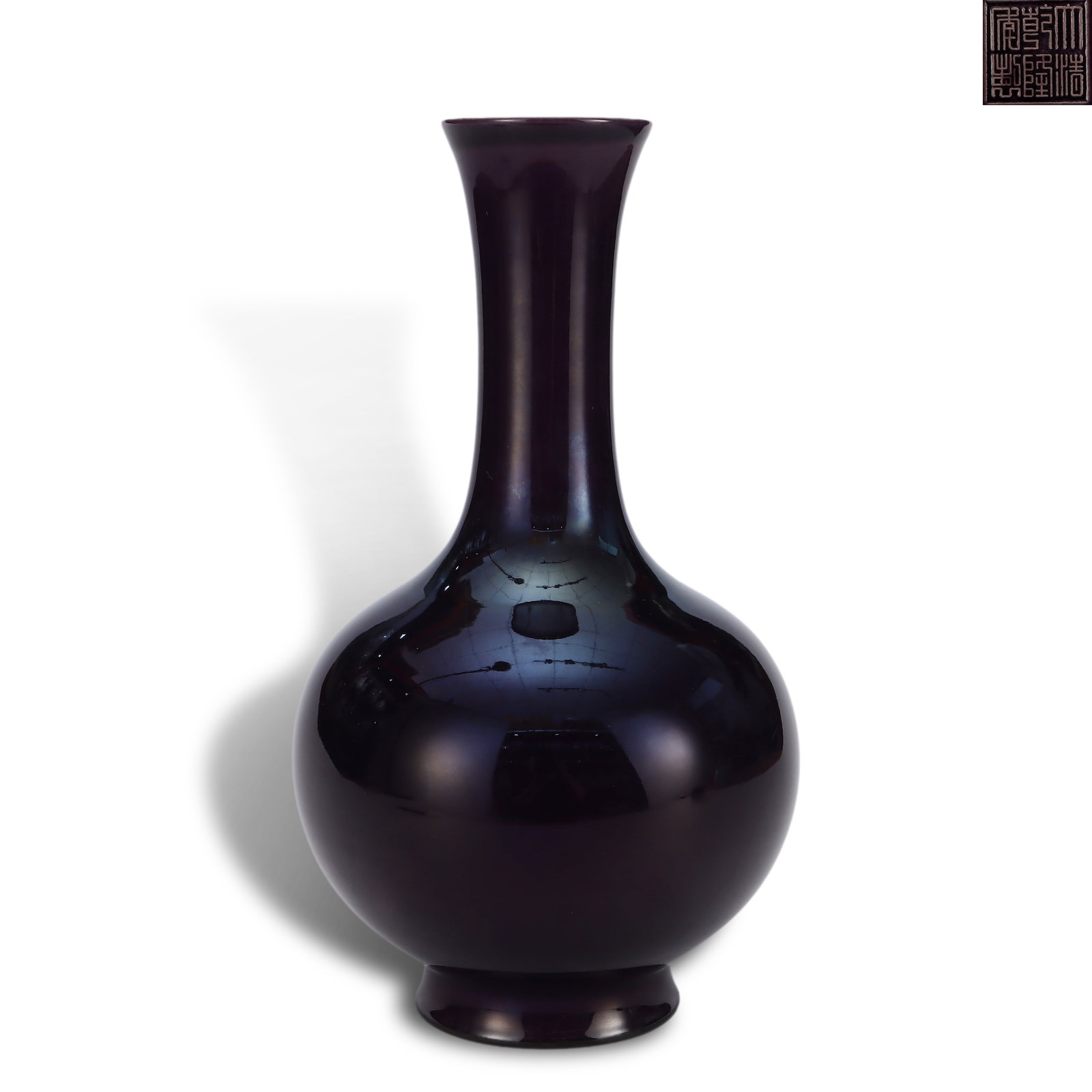 Qing Dynasty Qianlong Period,Eggplant-Purple Glaze Presentation Vase (1 of 6)
