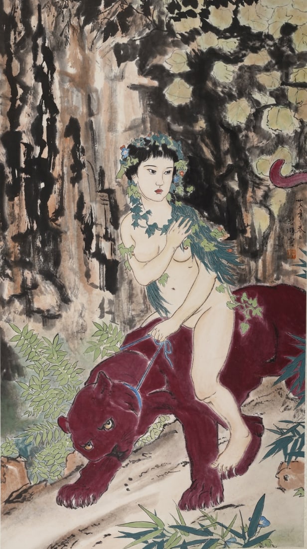Xu Beihong Hanging Scroll of Mountain Goddess (1 of 7)