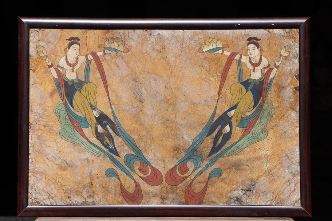 Tang Dynasty Dunhuang Murals: Name Tang Dynasty Dunhuang Murals Dimensions 96*66cm Condition Additional photographs and condition reports are available upon request as a courtesy to our clients. Any condition report