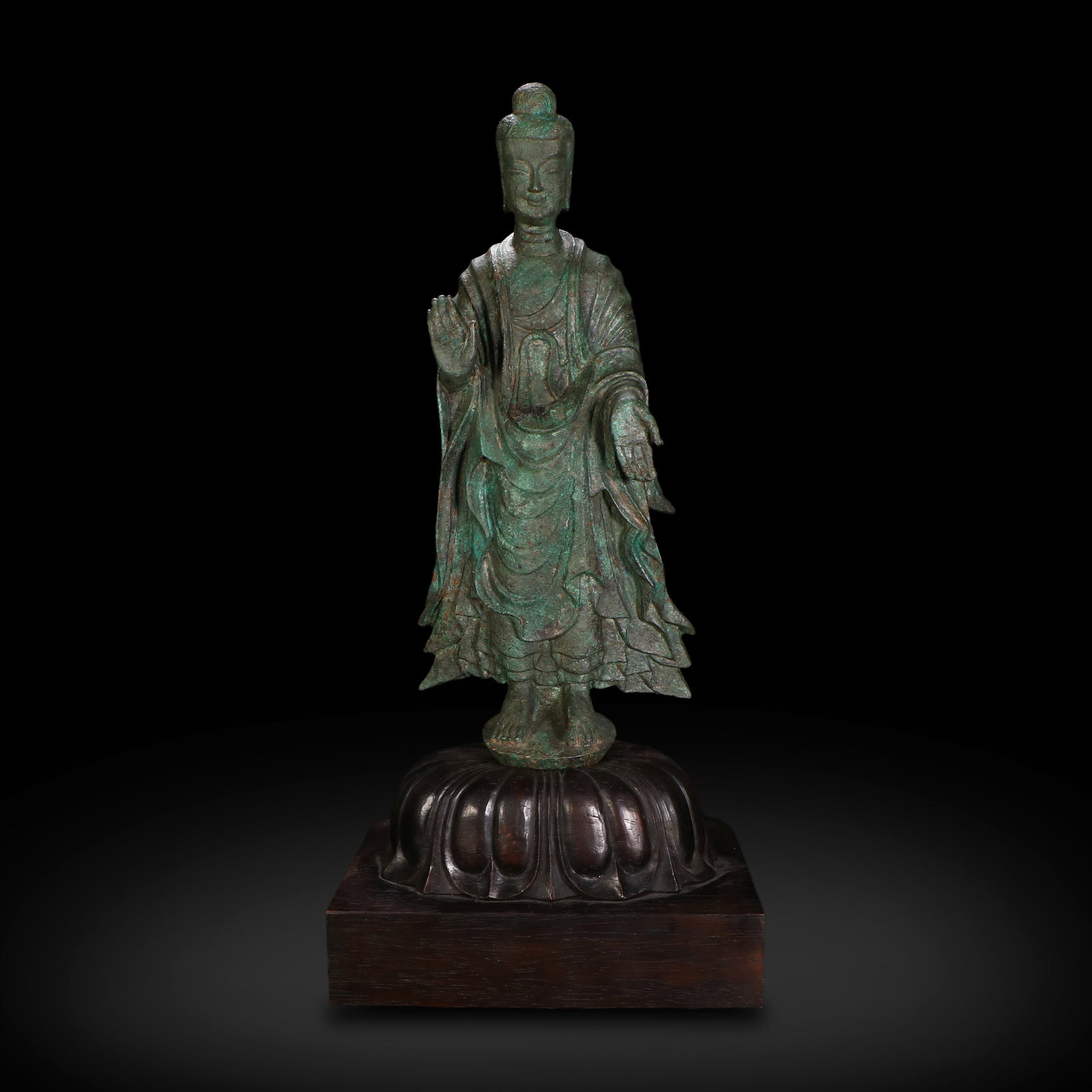 Northern Wei Dynasty Bronze Standing Statue of Sakyamuni Buddha (1 of 4)
