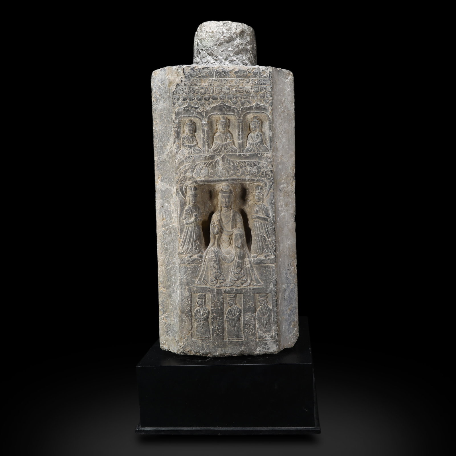 Northern Wei Dynasty Stone Sutra Pillar: Name Northern Wei Dynasty Stone Sutra Pillar Dimensions H:61cm W:20cm Condition Additional photographs and condition reports are available upon request as a courtesy to our clients.