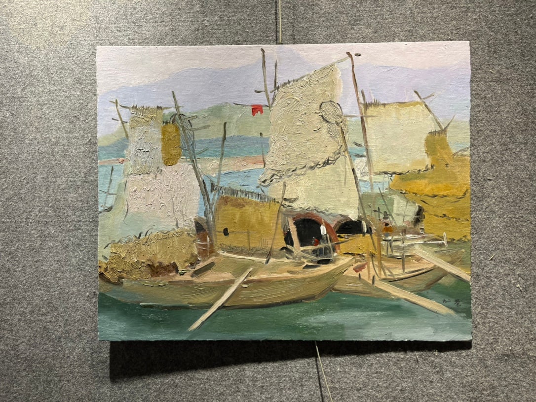 Wu Guanzhong Oil Painting of Landscape: Name Wu Guanzhong Oil Painting of Landscape Dimensions 50*40cm Condition Additional photographs and condition reports are available upon request as a courtesy to our clients. Any con